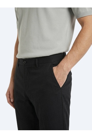 Kip Siyah Dokuma Relaxed Fit Casual Pamuk Karışımlı Pantolon