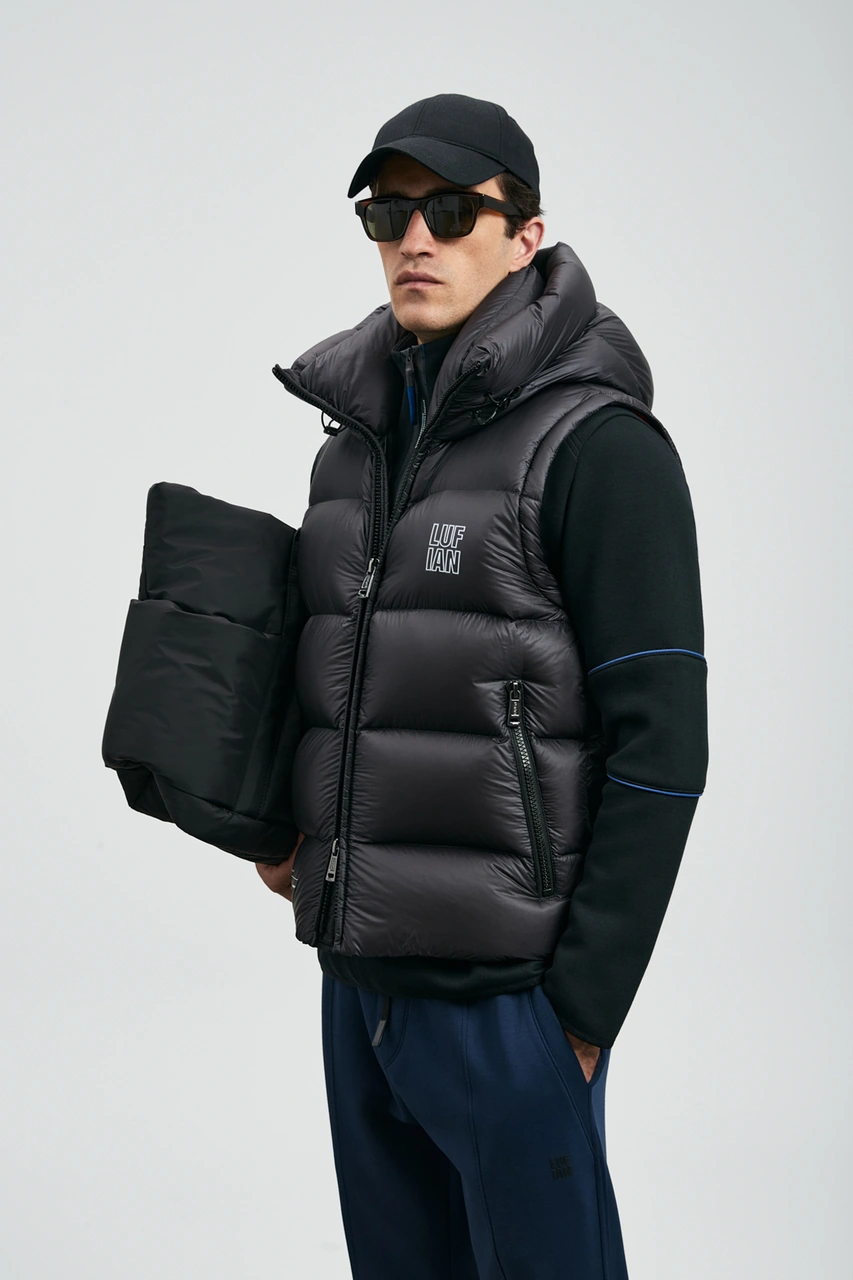 Lufian Moses Kaz Tüyü Erkek Yelek Siyah Siyah 112130030100100 Siyah