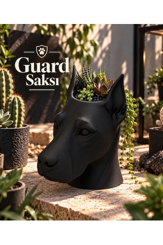 Guard Tasarımlı Köpek Kafası Saksı Guard Tasarımlı Köpek Kafası Saksı