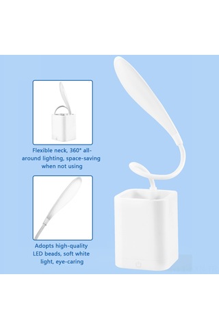 Kosona Led Göz Korumalı Masa Lambası - 3 Seviye Aydınlatma, Dalgalanmasız Işık, Esnek Boyun, Usb Şarj Edilebilir Ve Kalem Kutusu İçeren Çok Fonksiyonlu Işık Kaynağı Diğer