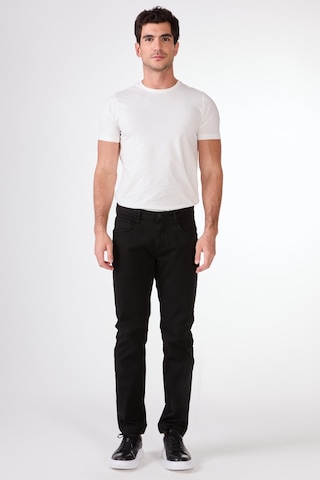 Dufy Siyah 5 Cep Düz Renk Slim Fit Erkek Pantolon Siyah