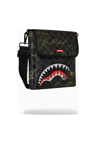 Sprayground Camo Splash Messenger Sling, Sportif Ve Fonksiyonel Çanta Omuz Çantası Yeşil