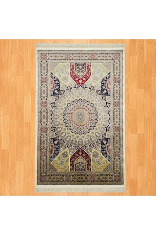 Kubbe Motifli 200 X 300 İpek Halı Çok Renkli