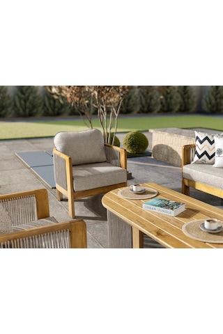 Ares Wood Bahçe Balkon Oturma Grubu Ahşap