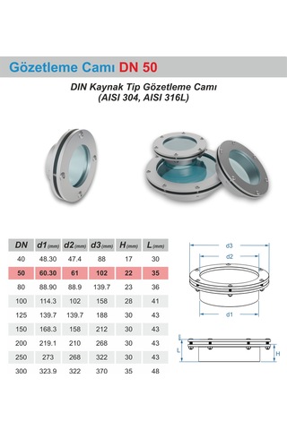 Kaynaklı Gözetleme Camı 50dn