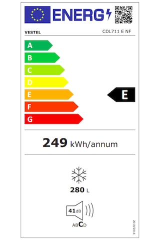 Vestel CDL711 E NF 279 L 7 Çekmeceli Dikey Derin Dondurucu