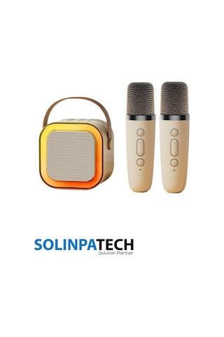 Çift Karaoke Mikrofonlu Kablosuz Bluetooth Rgb Işıklı 5 Ses Efektli Stereo Ses Usb/sd Hoparlör