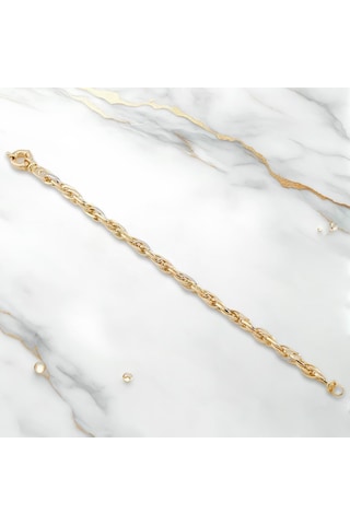 Th5158 Altın Model 925 Ayar Gümüş Hallow Bileklik