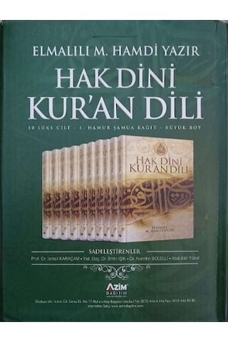 Hak Dini Kur'An Dili Tefsiri - Elmalılı Hamdi Yazır 10 Cilt Şamua