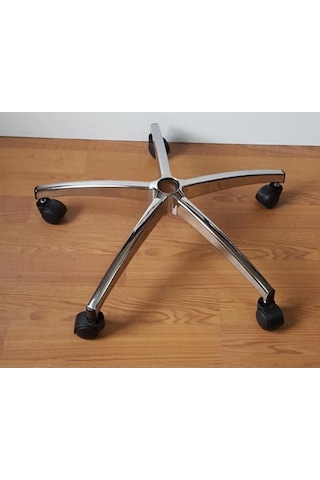 Kamusalmarket Oyuncu Koltuğu Krom Yıldız Ayak Çap 70 Cm Tekerlekli 150 Kg