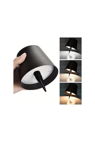 Honeybeeshop Siyah Kablosuz Sarap Sisesi Lambasi 2024 Yeni 3 Renkli Adim Adim Karartma Sarj Edilebilir Dokunmatik Led Masa Lambasi Restoranlar Icin Siyah