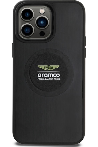 Apple Uyumlu iPhone 14 Pro Max Kılıf Aston Martin Lisanslı Magsafe Uyumlu Formula One Team Baskılı Kapak Siyah -