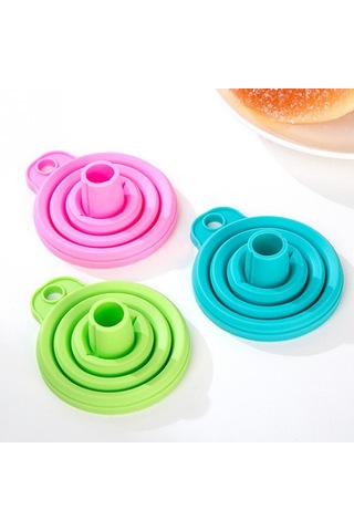 Pembe Wıkhostar Dolum Şişeleri İçin Katlanabilir Huniler Mutfak Silikon Huni Gıda Sınıfı Tpr Katlanabilir Huni Mutfak Aletleri Yağ Doldurucu Pembe