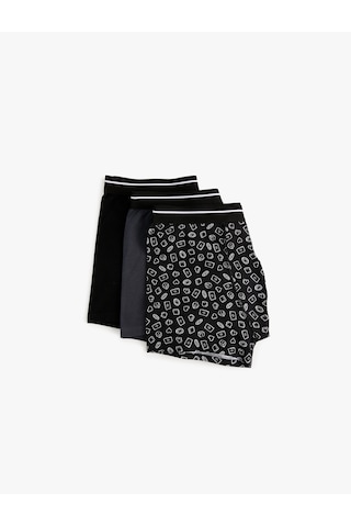 Koton 3'lü Boxer Seti Oyun Baskılı Çok Renkli Mavi 4slm90045mk
