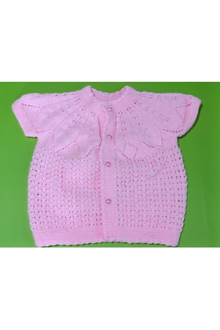 Tovyamade El Örgüsü Bebek Ceket Pembe Renk Pembe