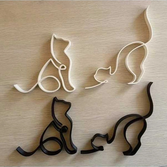 Trendooze Mermer Koleksiyon Heykeller - Çizgi Kediler Cloud011 2 Minimalist Noel Cadılar Bayramı Dekor