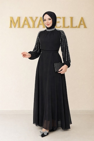 Mayabella İşlemeli Abiye-20251311-mb3 Siyah