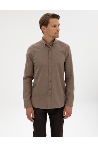 Pierre Cardin Erkek Vizon Gömlek Desenli 50311380-vr052 Vizon