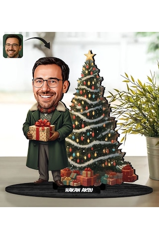 Bk Gift Kişiye Özel Erkek Yılbaşı Tasarımlı Karikatür Biblo -6, Yılbaşı Hediyesi, Yeni Yıl Hediyesi Kobitmeyencom35615 Bk Gift