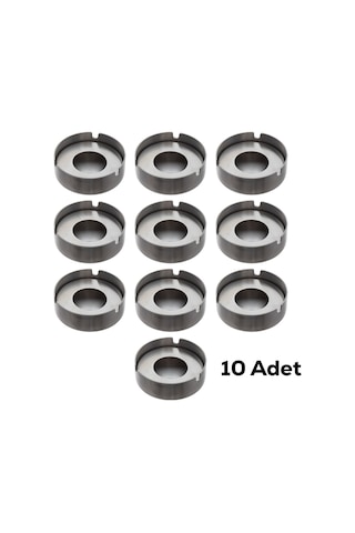 Porsima 10'lu Te-136 Paslanmaz Çelik Metal Kül Tablası - Kapaklı Rüzgar Geçirmez Küllük