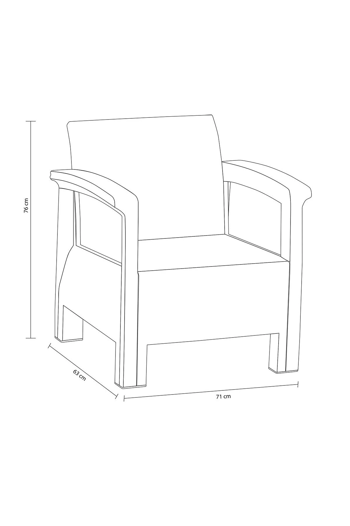 Holiday Amazon Üçlü Balkon Oturma Grubu Cappuccino