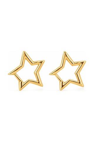 Aura Collection Stella Gold Yıldız Formlu Çelik Küpe Altın Altın