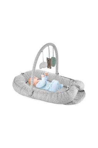 Babyjem Oyuncaklı Anne Baba Yanı Yatağı - Gri 40x65 Cm