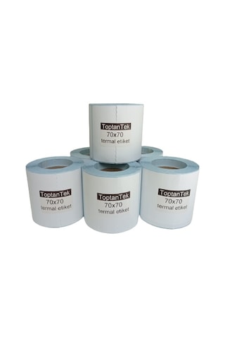 70X70 TERMAL ETİKET TOPLAM 6 RULO 1.KALİTE (TAM METRAJ)