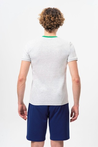 Benetton Bnt-m20461-23y Erkek T-shirt BNT-M20461-R0593 Gri Melanj