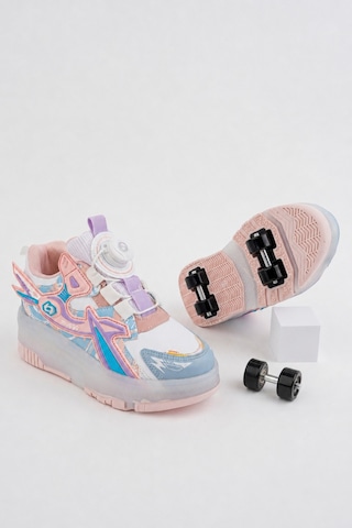 Muggo Pato Çocuk Işıklı Patenli Tekerlekli Sneaker Spor Ayakkabı Pudra