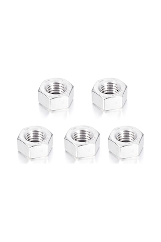 Shineyee M12 304 Paslanmaz Çelik A2 Dın934 Beyaz Çinko Kaplı 5 Adet Kaliteli Yuvarlak Yüzeyli Somun Anahtarı