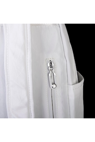 Nas Bag Kadın Çok Gözlü Hafif Su Geçirmez Unisex Water Proof Çanta Beyaz