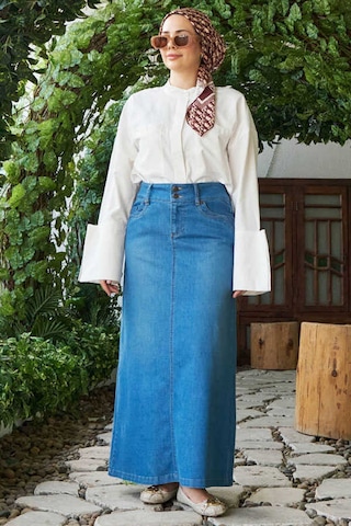 Neways 2058-denim Etek Mavi Mavi