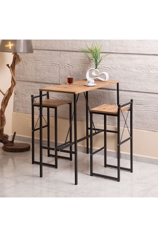Bar Masası 100 / 45 Yemek Masası Atlantik Çam-siyah