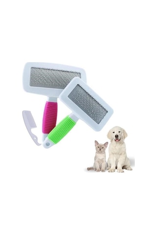 Buffer Kedi Köpek Telli Küçük Boy Tüy Bakım Seti Evcil Hayvan Tarama Fırçası Çok Renkli