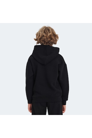 Slazenger LEXUS Çocuk Kapüşonlu Cepli Siyah Sweatshirt