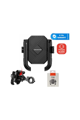 Knmaster Tt-500 Titreşim Önleyicili Motosiklet Telefon Tutucu SİYAH,GRİ