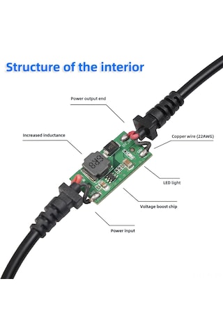 Lemestar Siyah Tipe-c'den Sigara Çekici Ana' Ya 5v-12v Boost Kablosu, 12w Güç, Araç Kaydedici İçin Yüksek Kaliteli Malzeme İle Dayanıklı