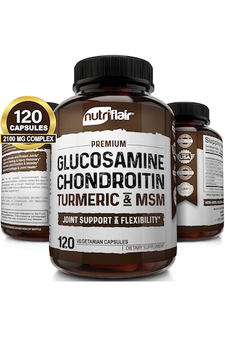 Nutriflair Glucosamine Chondroitin Turmeric Msm Boswellia - Joint Pain Relief 120 Caps Aromasız