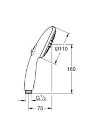 Grohe Tempesta 110 El Duşu 2 Akışlı 9.5l/min - 26161003 Krom