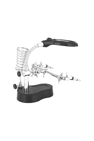 Lemestar Led Işık Ve Büyüteçli Tamir Yardımcı Klembi - Çalışma Masası Pil Yok - Te-801