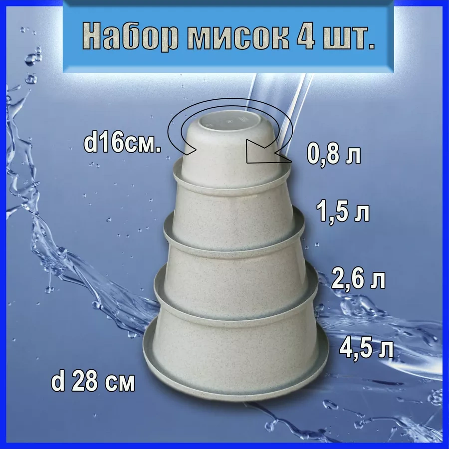 Lpm Derin Beyaz Lekeli Kaseler, 4 Parça Set, 4500 - 800 Ml 181591538