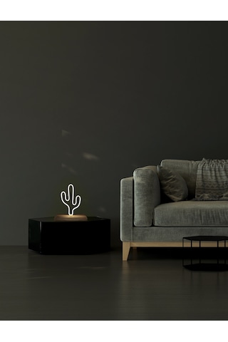 Kaktüs Figürlü Günışığı Neon Gece Lambası Çok Renkli