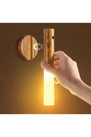Kumru Şarjlı Sensörlü Led Aplik, Cata, Kablosuz Hareket Sensörlü Duvar Lambası, 3200k Günışığı, Usb Şarjl Çok Renkli