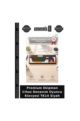 Premium Ekipman Cihaz Donanım Oyuncu Klavyesi Tk14 Siyah