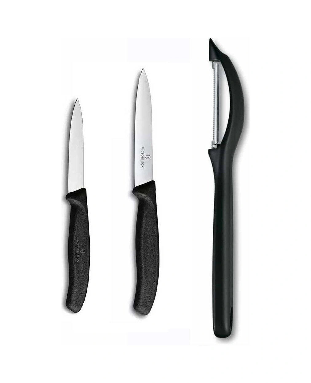 Victorinox Domates Soyacağı - 8 Cm Ve 10 Cm Düz Sebze Meyve Bıçağı Siyah