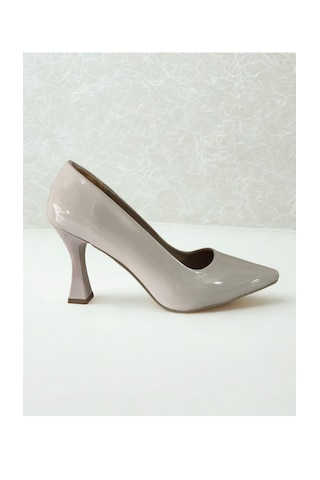 Bej Rugan İnce Topuklu Stiletto Bej Rugan