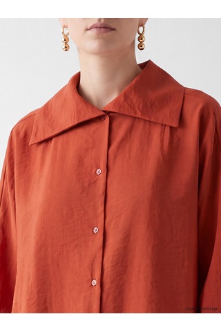 Lcw Modest Turuncu Modal Karışımlı Kadın Gömlek Tunik Xl-2xl