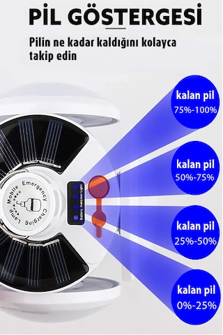 Güneş Enerjili Taşınabilir Işık Yüksek Güç Şarj Edilebilir Led L