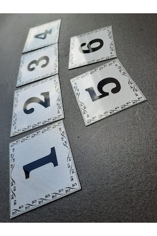 Kapı Numarası 5.5x6.5 Cm Kendinden Yapışkanlı No:1 den 6’YA